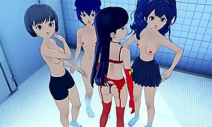 4 Hentai teens fucked relating to a public toilet