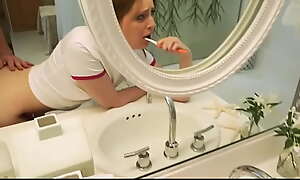 Teen Stepdaughter Brushing Teeth Fuck POV