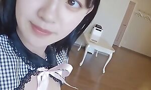 A Japanese beauty with black hair, and moreover chunky tits, after a blowjob, she cums in her mouth, revealing powerful