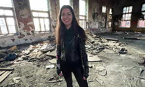 A walk through an abandoned works wrap up in hard fucking for a rock girl