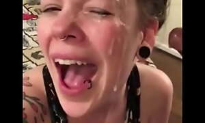 Legal age teenager Slut Takes A Massive Wet Facial cumshot