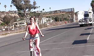 Bike Riding Amateur Blonde Picked Up For Loud Moaning RV Fuck