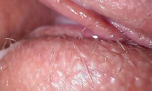 Extremely closeup mating with friend's fiance, tight creamy fuck together with cum on pussy