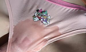 The hottest pussy fretting and cum on roommate's kinky panties