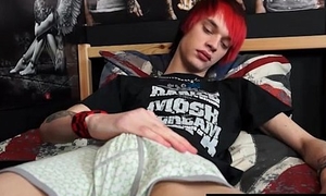 Emo twink chum rubs one out