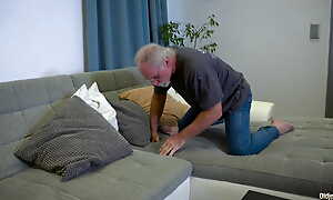 Selva LaPiedra chick from Brasil first time fucked by Grandpa bushwa