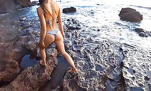 She didn't expect an anal creampie befitting on put emphasize beach!