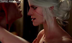 Ciri & Triss, Intensely fucking Triss's ass, Ciri's tasty deep throat (The Witcher XXX) by Desire Reality