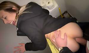 Anal in Public Restroom and Steamy Blowjob in Parking Middle