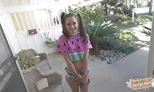 Pigtailed Pukie Pie Gia Paige Gags On Big Dick Date!