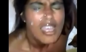 Wild Indian teen carrying-on with a big white dick