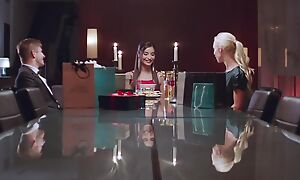 VIXENPLUS DP-Queen Emily gets spit roasted by Mick And Dante