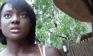 Perfect Ebony Swain Begs For My Big White Cock To Pound Her Ass!