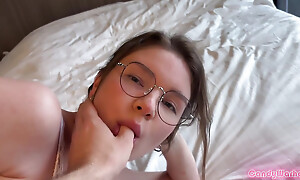 Babe in Glasses Gets Juicy Facial and Cock in Her Selfish Pussy Totalling