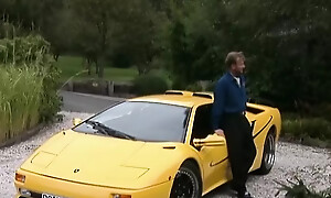 Attractive German battle-axe takes big dick in a catch ass