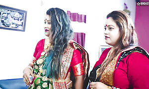 Desi Tharki Indian Jamindar StepBrothers Apportionment their Four wives at one's disposal the same Time Of Flawless GangBang ( Hindi Audio )