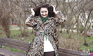 GERMAN SCOUT - Big natural saggy Knockers Teen Alisa Horakova with Hairy Pussy elbow Thrust Fianc