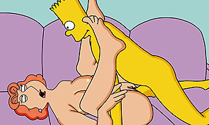 Family Guy Parody The Simpsons Parody 18+ crossover - Bart to be sure nails his dream milf lois Griffin