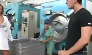 Crazy anal sexual intercourse be fitting of a busty wage-earner round the factory of unleashed whores