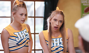 Modern-day Sins - Slutty Cheerleaders Khloe Kapri & Kyler Quinn Butt Fucked by Pervy Order of the day Coach!